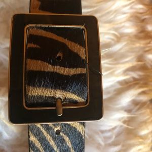 Chico’s Animal Print Leather Belt -sz.  small